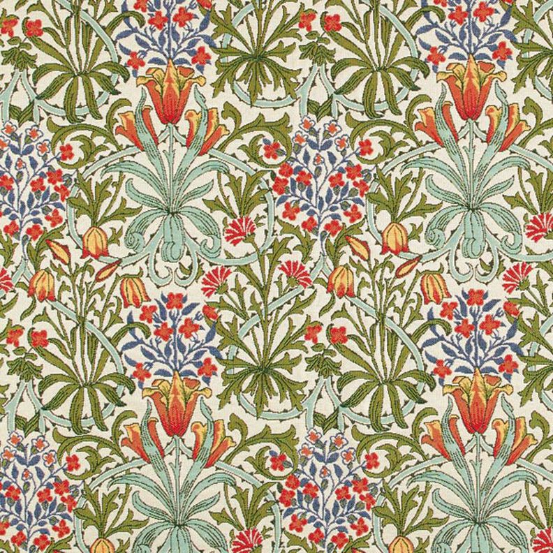 Tela decorativa Tapiz motivo floral modernista – crema/verde claro,  image number 1