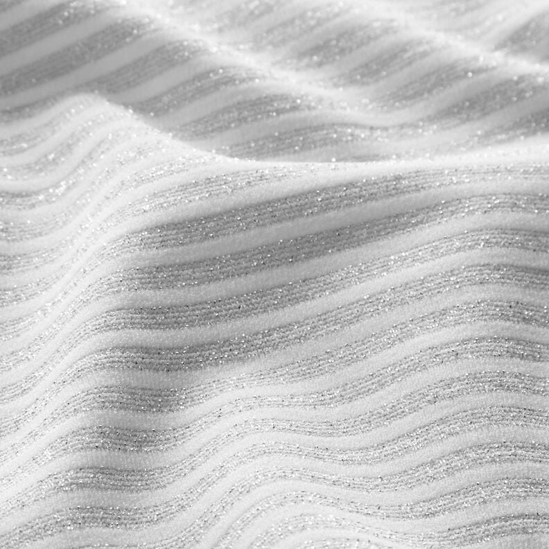 Jersey rayas estrechas con purpurina &ndash; blanco/plata metalizada,  image number 3
