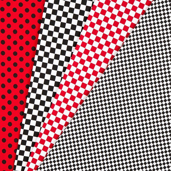 Tela de jersey de algodón Tablero de ajedrez [18 mm] – rojo claro/blanco,  image number 7