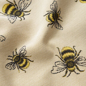 Tela decorativa Tapiz Enjambre de abejas – beige claro/amarillo, 