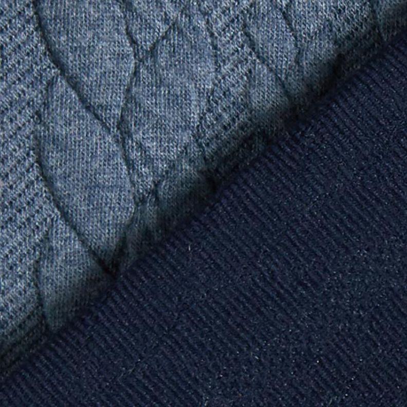 Tela de jersey jacquard Cloqué Punto trenzado – azul vaquero,  image number 4