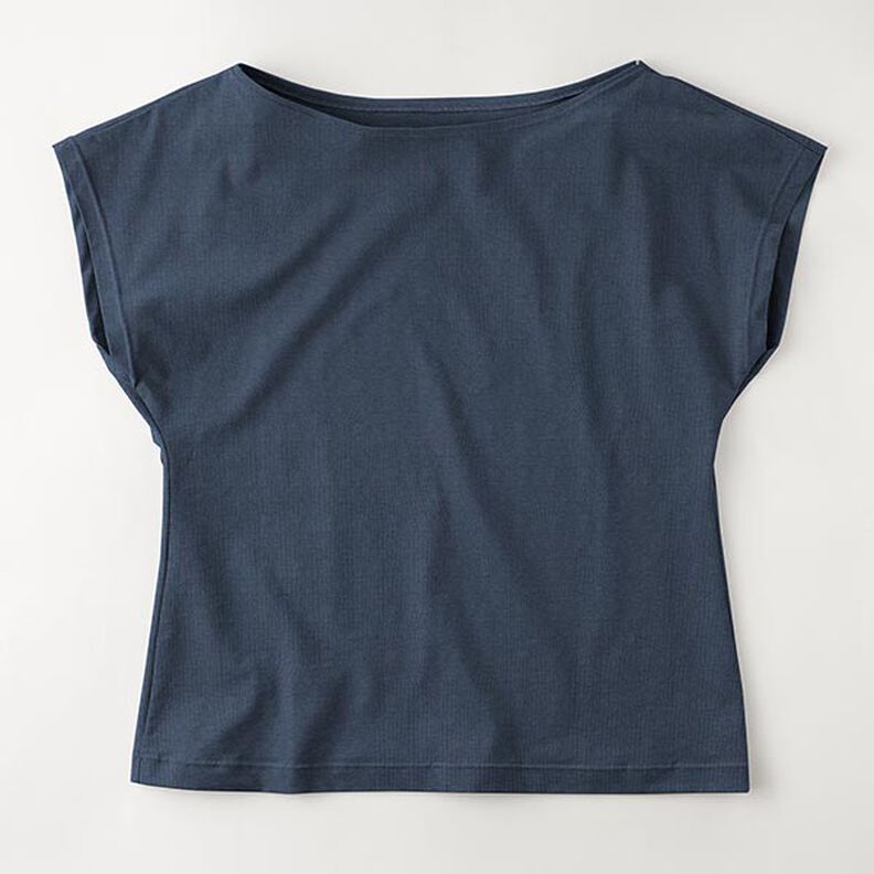 Tela de jersey de algodón Uni mediano – azul noche,  image number 8