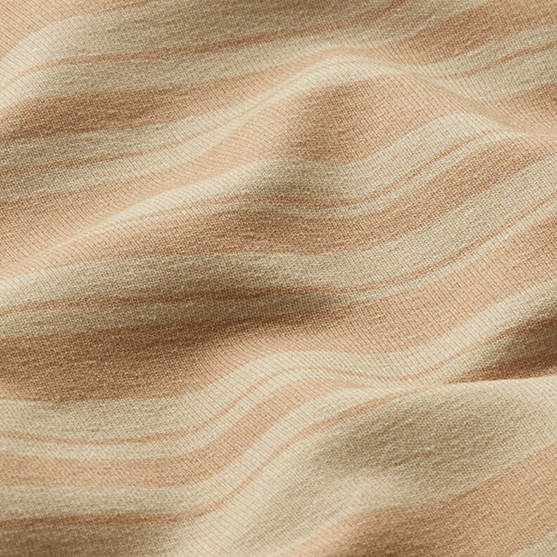 Felpa francesa rayas irregulares – marrón avellana/beige oscuro,  image number 2