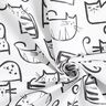 Tela de algodón Cretona Bocetos de gatos – negro/marfil,  thumbnail number 3