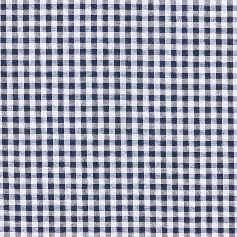 Tela Seersucker Mezcla de algodón Cuadros vichy – azul marino,  image number 1