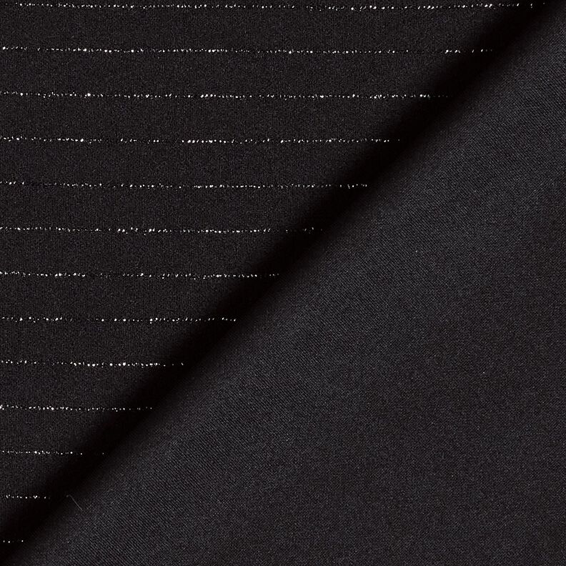 Pantalón de tela elástica con purpurina y raya diplomática – negro/plata metalizada,  image number 4