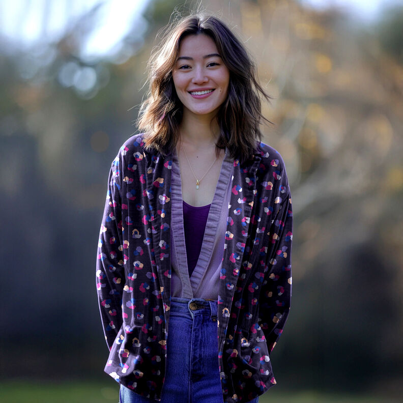 Pana de bebé Manchas de leopardo de colores | Poppy Fabrics – azul marino,  image number 5