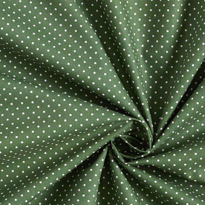 Popelina de algodón puntos pequeños – verde oscuro/blanco,  image number 5