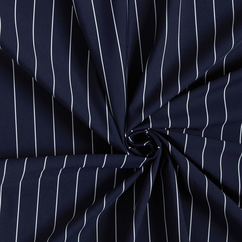 Tejido de pantalón elástico a rayas – azul noche/blanco,  image number 3