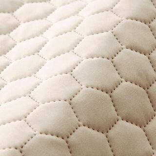 Tela de tapicería Terciopelo acolchado en diseño de panal – arena, 