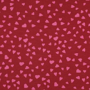 Tela veraniega Corazones | Poppy Fabrics – rojo oscuro/pink, 