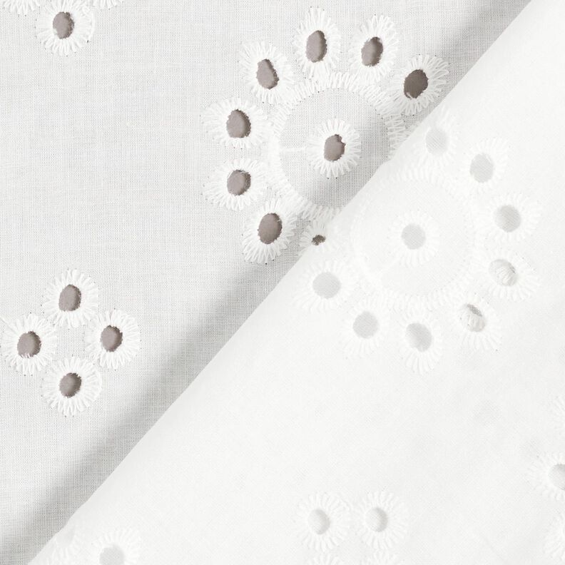Tela de algodón con bordado floral – blanco,  image number 4