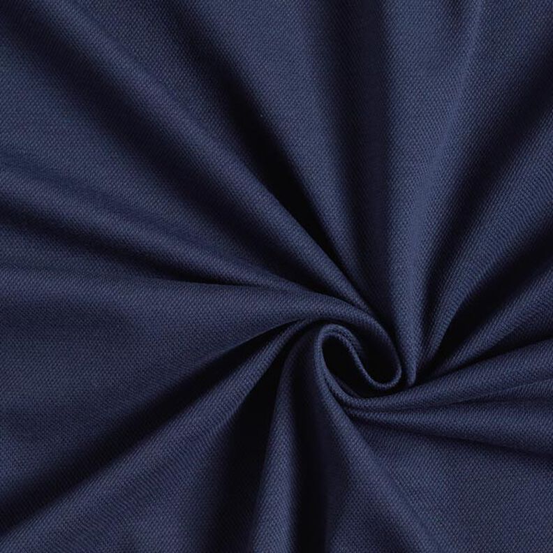 Tela de jersey de algodón Piqué fino – azul marino,  image number 1