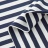 Felpa francesa veraniega Hilo teñido a rayas – blanco lana/azul marino,  thumbnail number 3