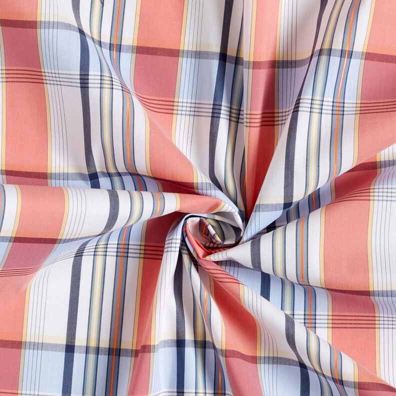 Mezcla de algod&oacute;n cuadros tart&aacute;n rayas brillantes &ndash; coral,  image number 4