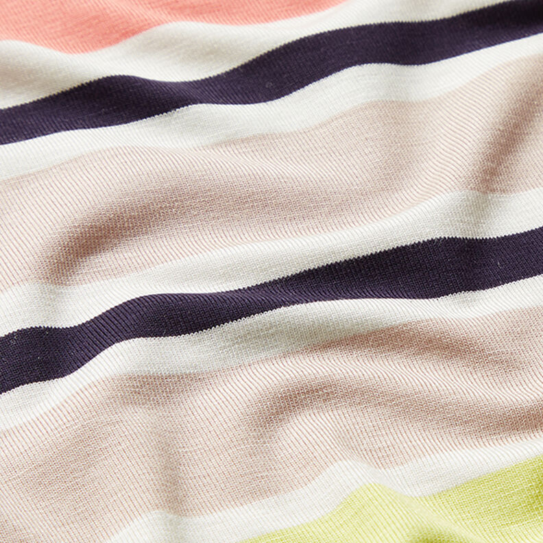 Tela de jersey de viscosa con bloques de rayas – anacardo,  image number 2