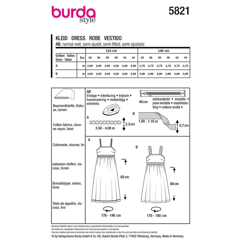 Vestido | Burda 5821 | 34-44,  image number 9