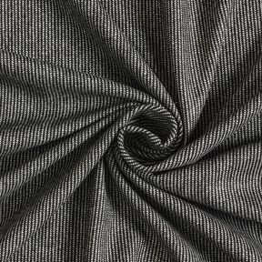 Tejido de pantalón mezcla de lana rayas melange – negro/blanco, 