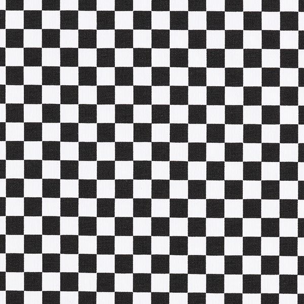 Tela de jersey de algodón Tablero de ajedrez [9 mm] – negro/blanco,  image number 1