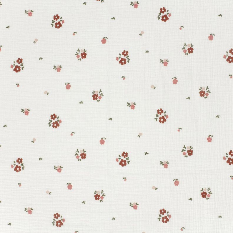 Muselina/doble arruga Flores &ndash; blanco,  image number 1