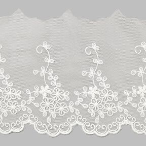 Encaje de tul Flor (120 mm) – blanco, 