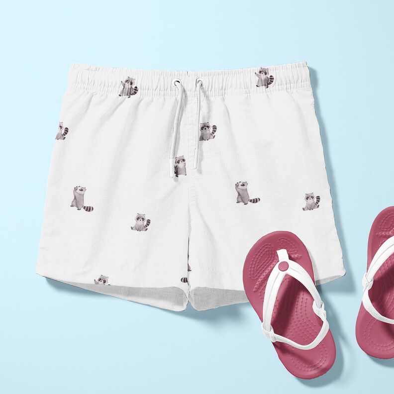 GOTS Tela de jersey de algodón Mapaches bonitos Impresión digital – marfil,  image number 5