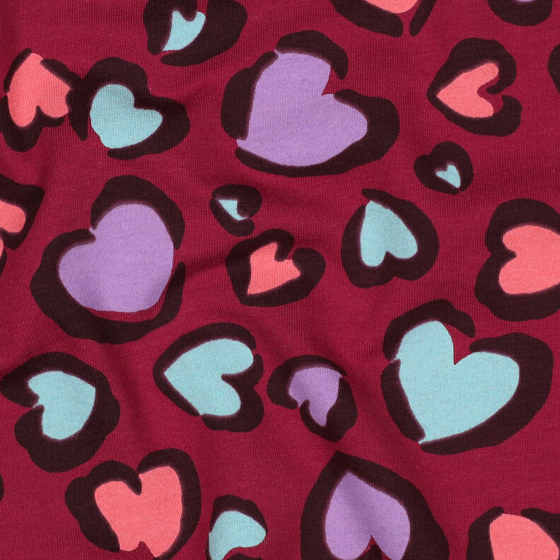 Sudadera Rugosa Corazones de colores | Poppy Fabrics &ndash; frambuesa,  image number 2