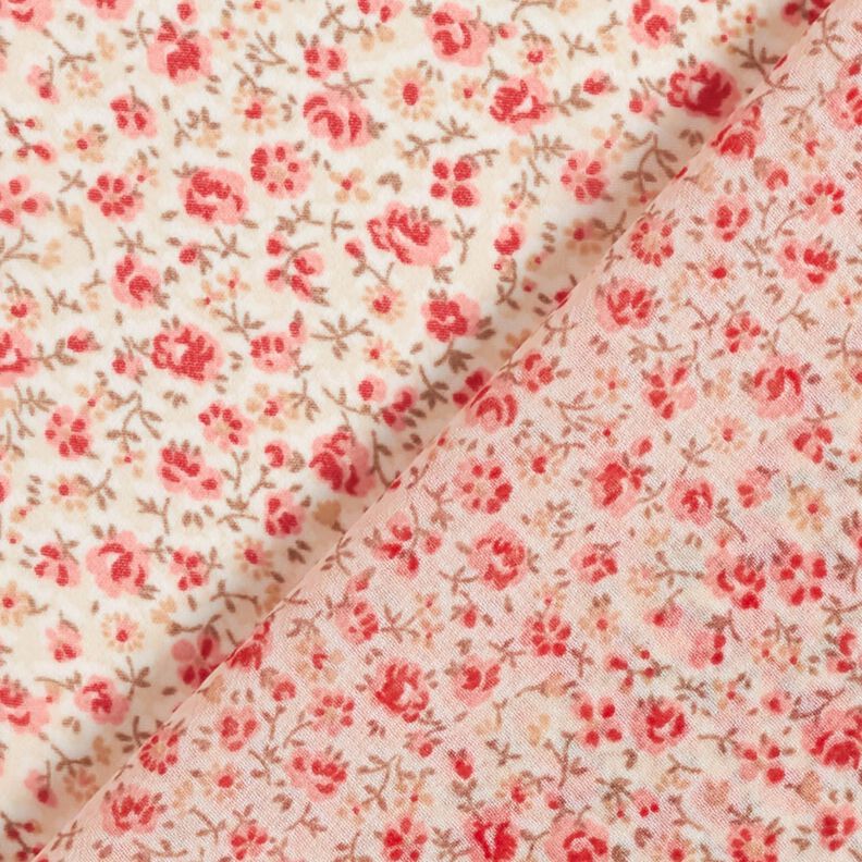 Chifón Estampado de florecillas – blanco lana/rojo fuego,  image number 4