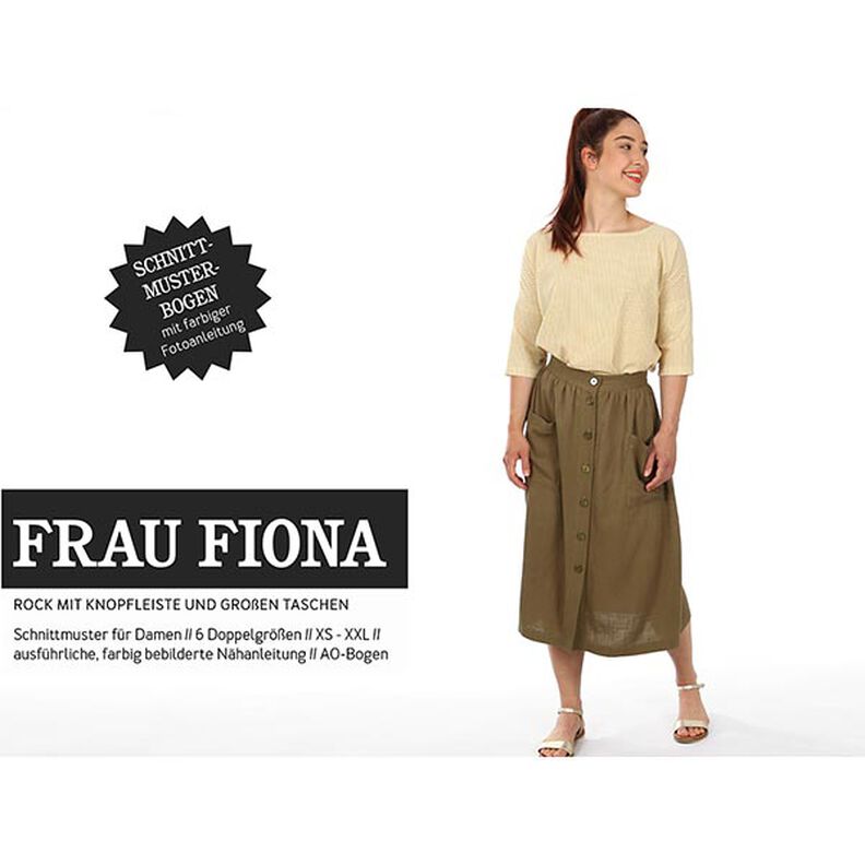 FRAU FIONA Falda con botones y grandes bolsillos aplicados | Studio Schnittreif | XS-XXL,  image number 1