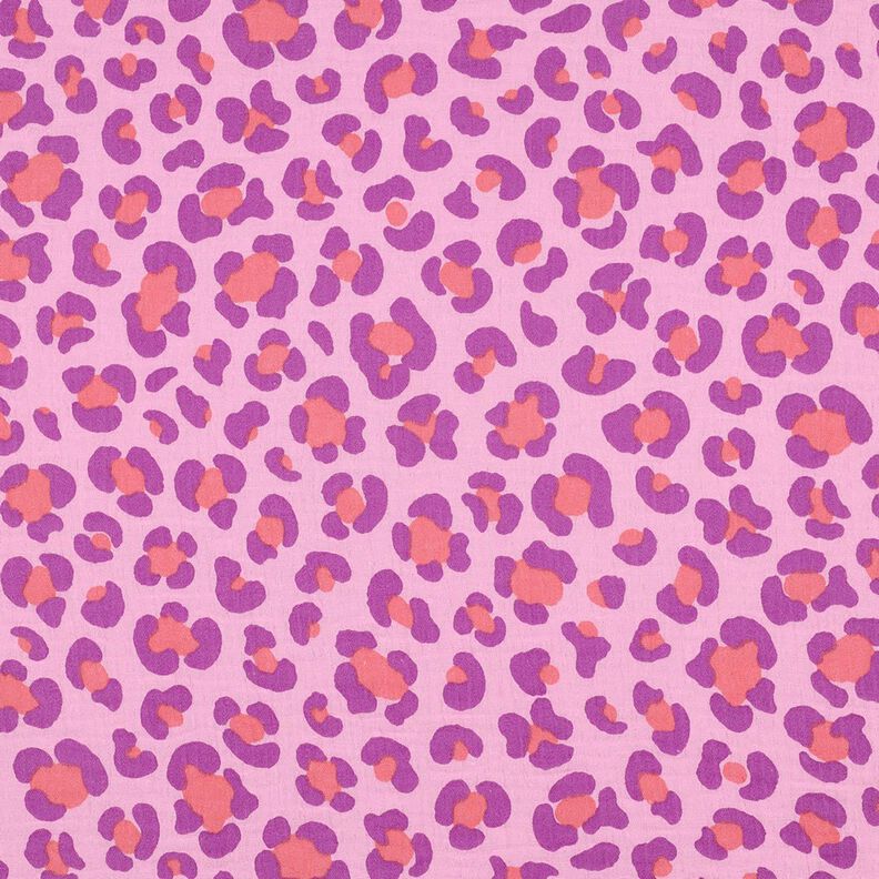 Muselina/doble arruga Estampado de leopardo colorido | Poppy Fabrics – violeta pastel/rojo lila,  image number 1