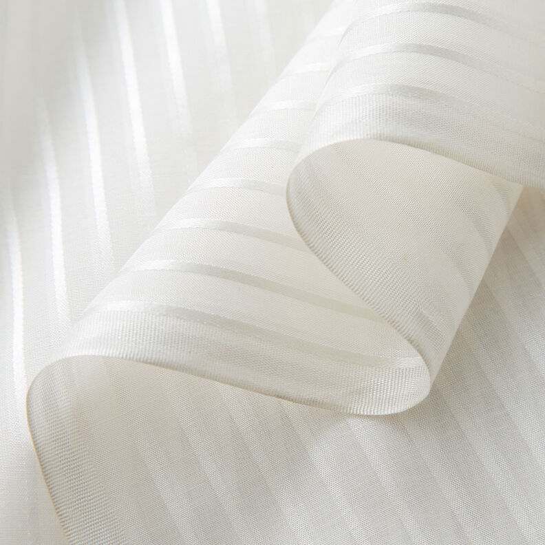 Voile mezcla de seda raso a rayas – blanco,  image number 3