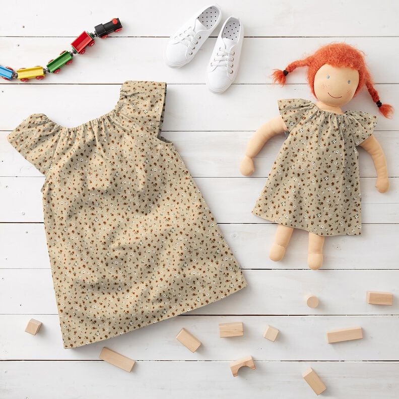 Tela de jersey de algod&oacute;n Mil flores &ndash; arena,  image number 6