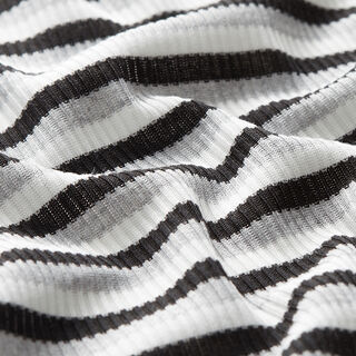 Punto canelado rayas horizontales – blanco/negro, 