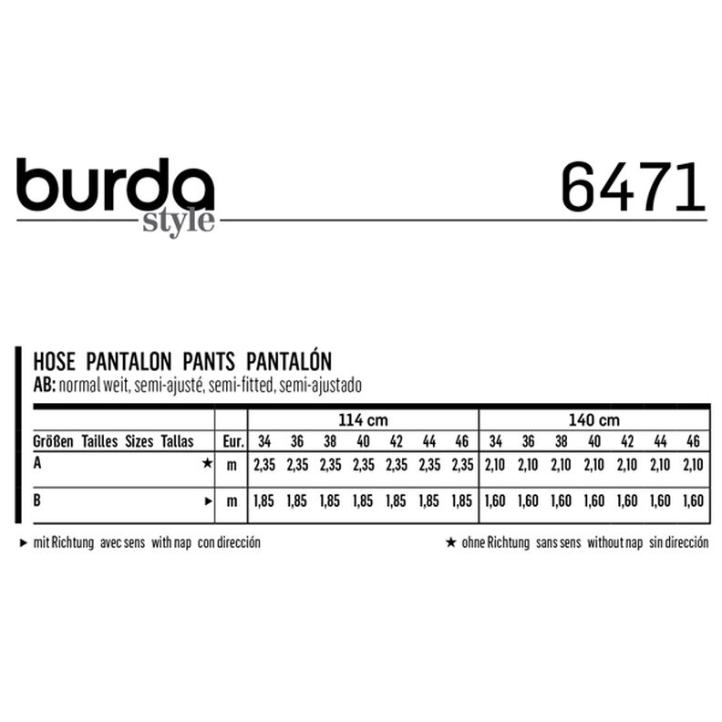 Pantalón | pantalón 3/4, Burda 6471 | 34 - 46,  image number 4