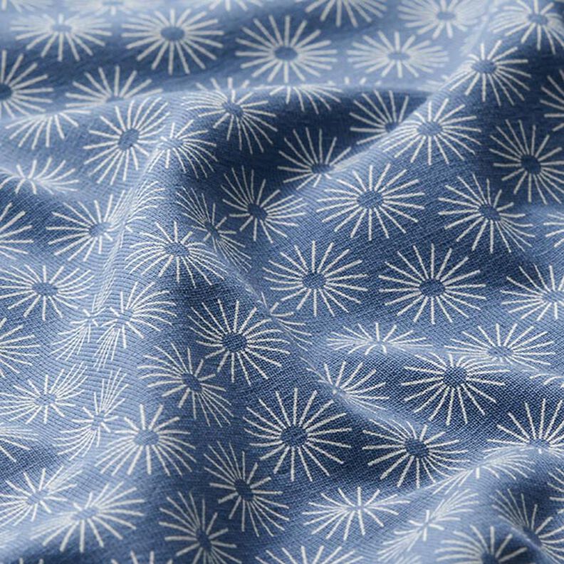 Tela de jersey de algodón brillan las flores – azul vaquero,  image number 2