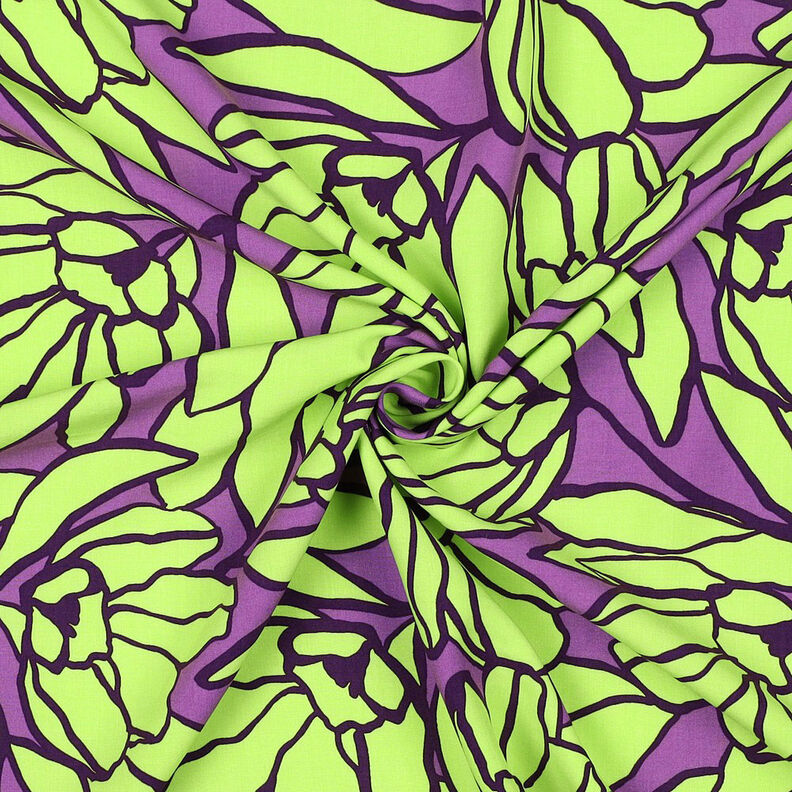 Lenzing Ecovero Inked Bouquet | Nerida Hansen – rojo lila/verde lima,  image number 4