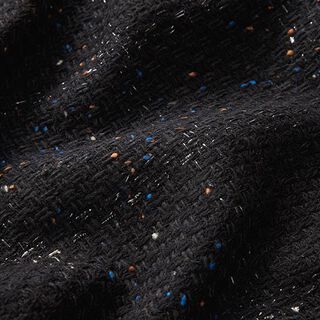 Tejido mixto de lana suelta con hilo brillante y nudos de color – negro, 