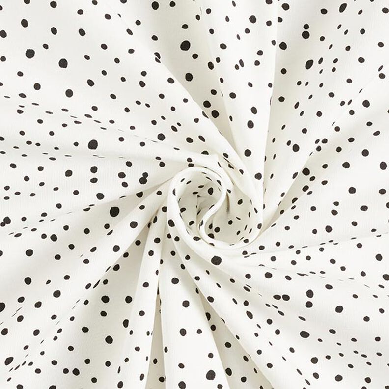 Tela de jersey de algodón Puntos irregulares – blanco,  image number 3