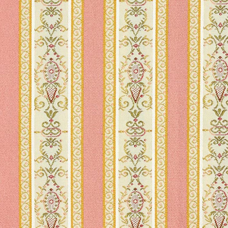 Tela de tapicería jacquard Rayas Biedermeier – crema/rosa antiguo,  image number 1