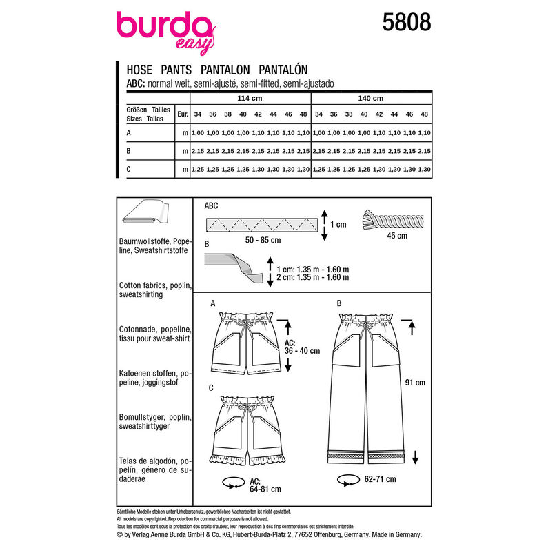 Pantalones | Burda 5808 | 34-48,  image number 12
