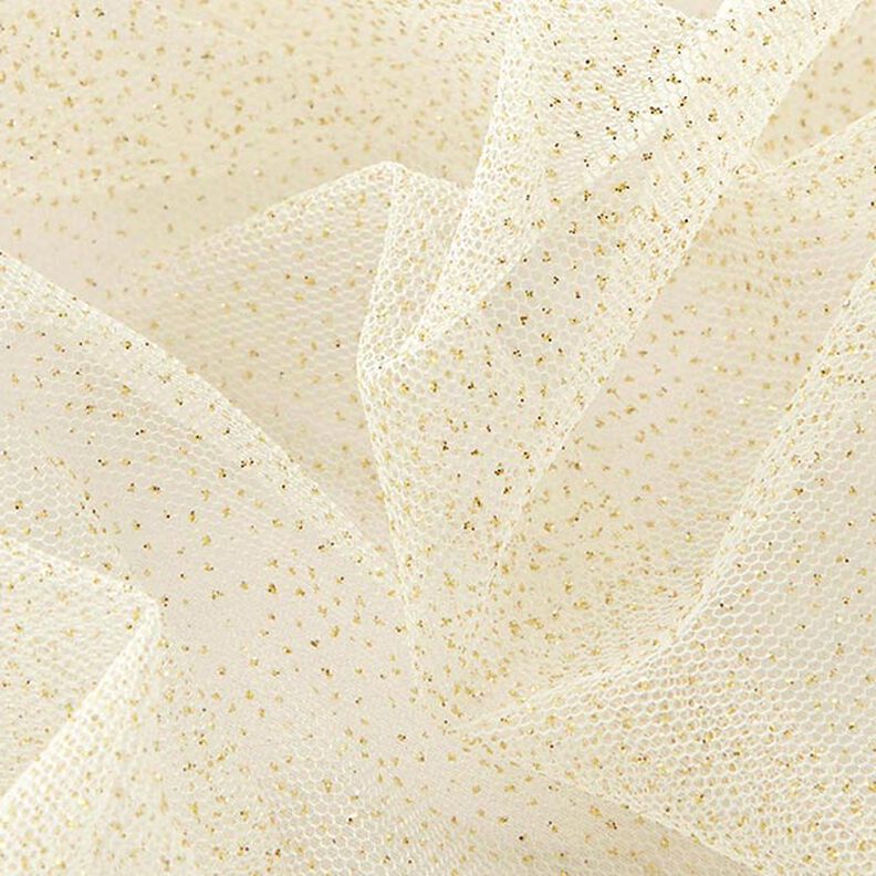 Tul brillante Real – blanco lana/dorado,  image number 3