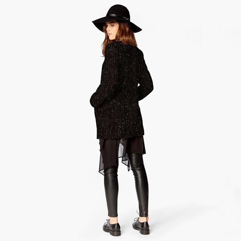 Chenilla Jacquard de punto Brillante – negro/plata antigua metalizada,  image number 4