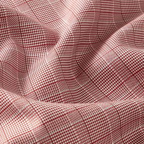 Mezcla de algodón Príncipe de Gales – blanco/borgoña, 