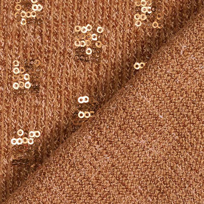 Tela de punto con cuadrados de lentejuelas – caramelo,  image number 4