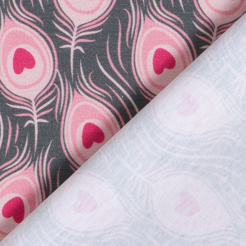 Tela de jersey de algodón Pavo | Stoff&Liebe – gris pizarra/rosa intenso,  image number 4