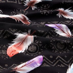 Felpa francesa Plumas bohemias | Glitzerpüppi  – negro/langosta, 