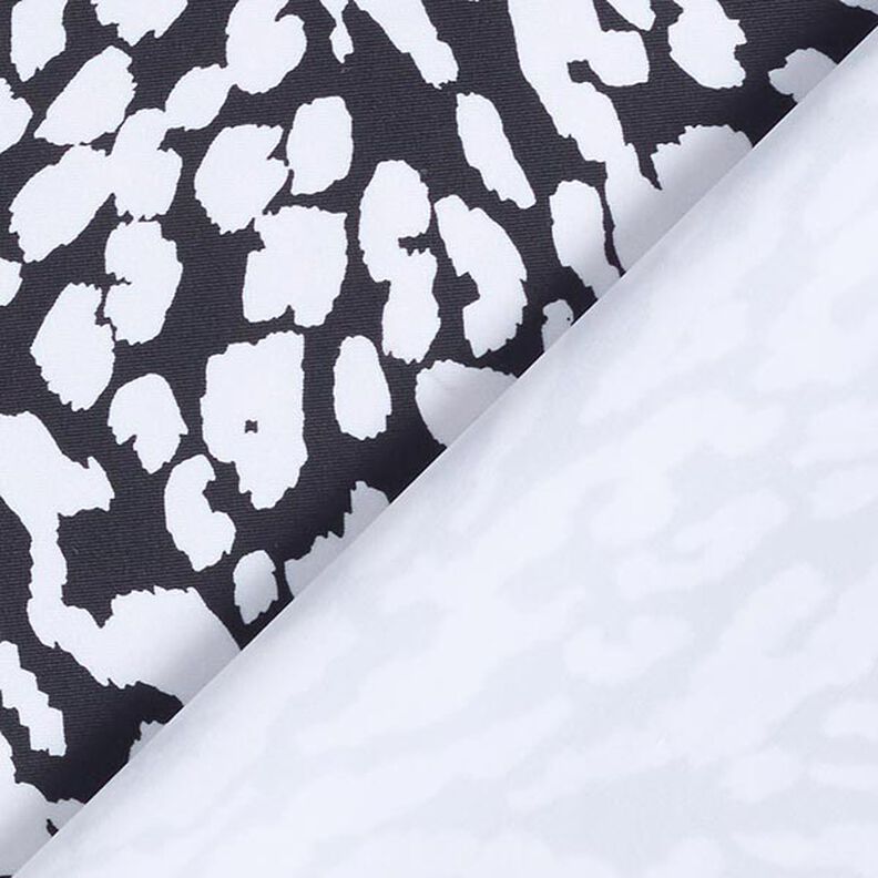 Tela de bañador Estampado de leopardo – blanco/negro,  image number 4