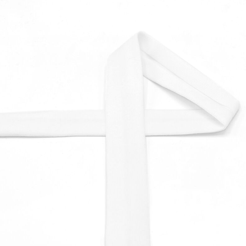 Cinta al biés Tela de jersey de algodón [20 mm] – blanco,  image number 2