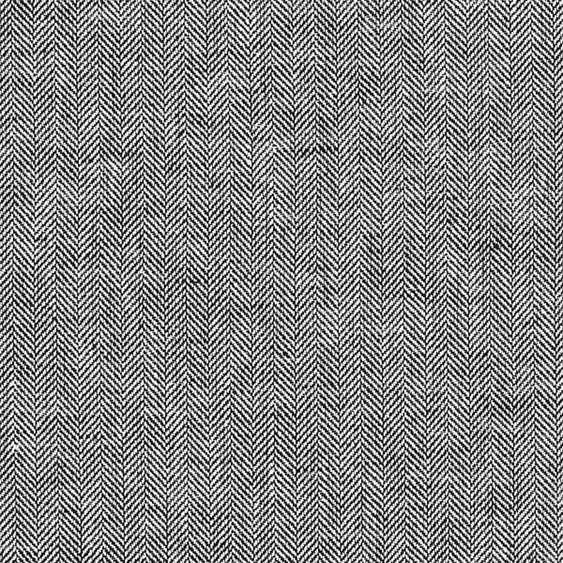Mezcla de lino y algodón Espina de pescado – negro,  image number 1