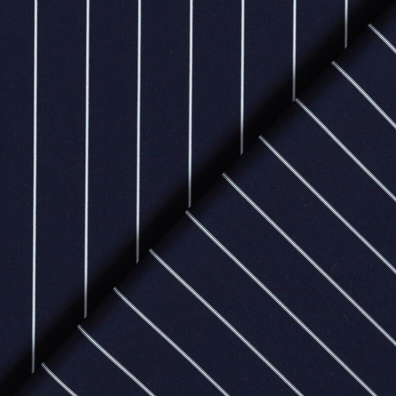 Tejido de pantalón elástico a rayas – azul noche/blanco,  image number 4